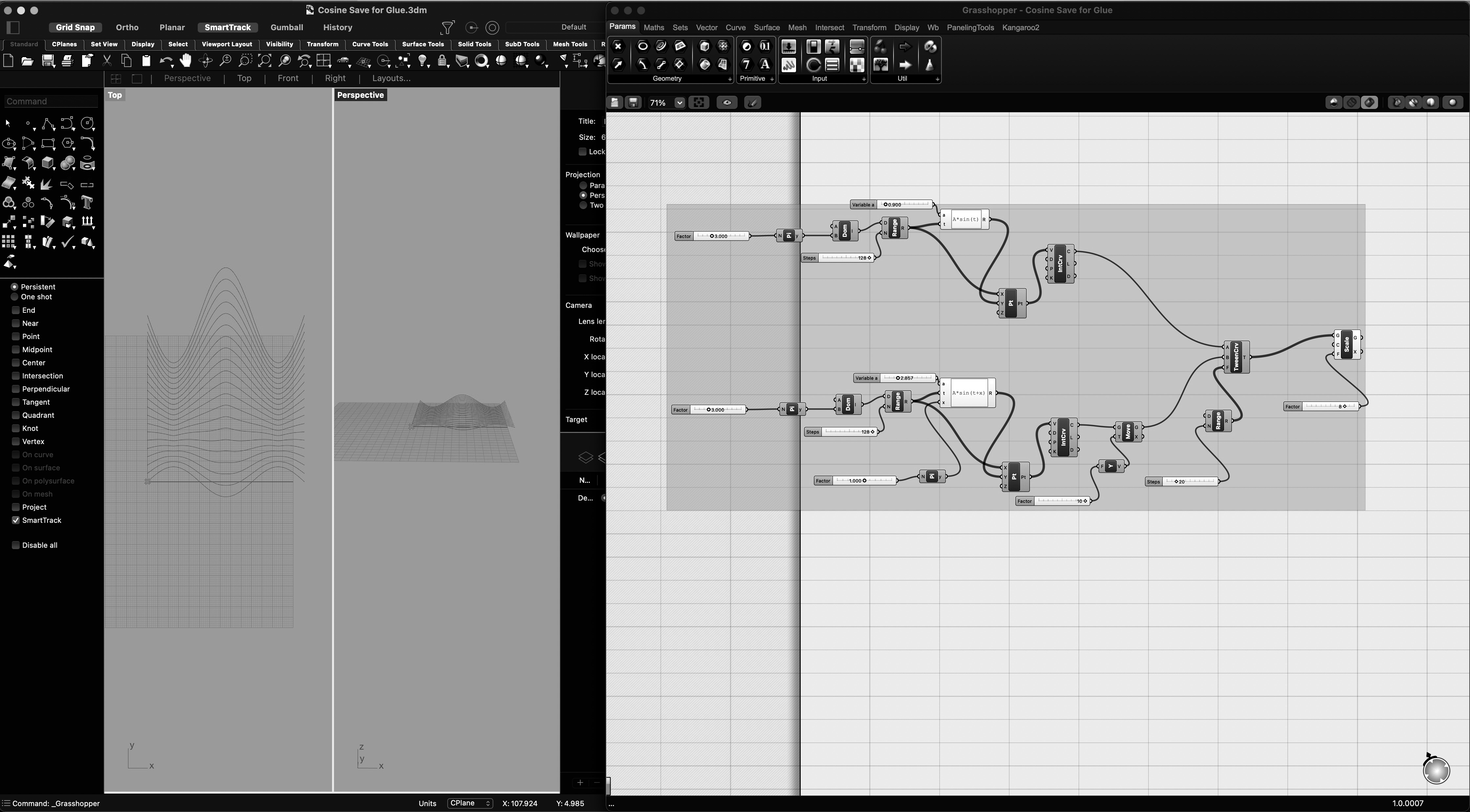 Grasshopper visual programming for parametric design